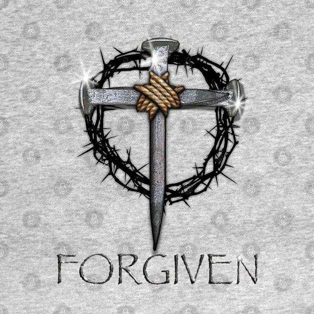 Forgiven - 3 Nails, crown of thorns by PacPrintwear8